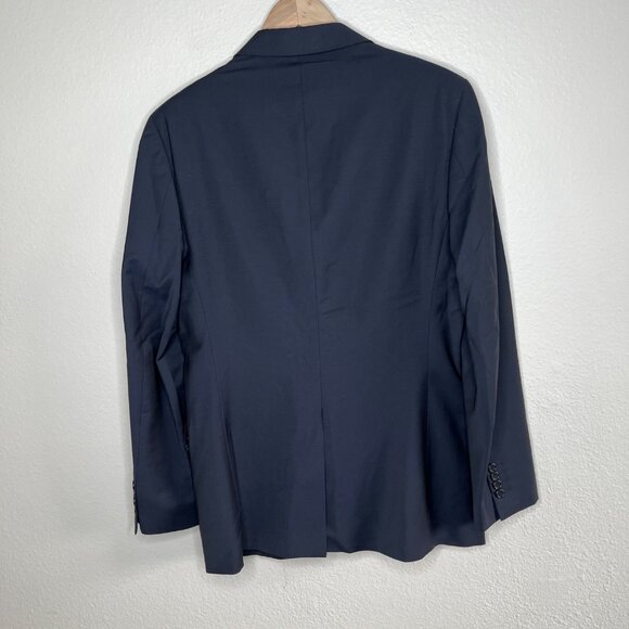 Paul Smith Mens Navy Blue Wool Blend Two-Button Suit Jacket Blazer 40/50 - Picture 6 of 14